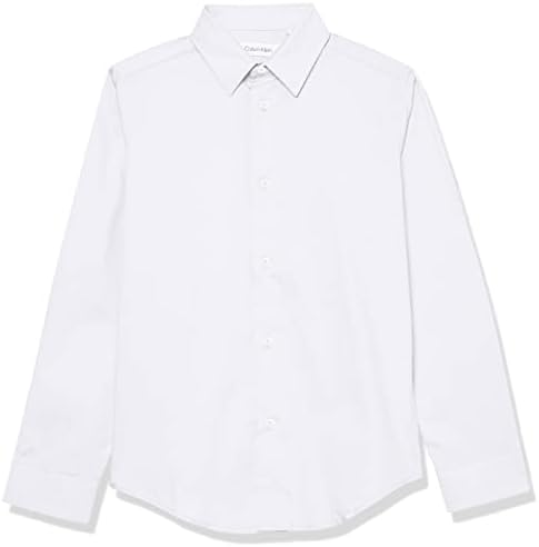 Calvin Klein Boys ' Dugi rukav Slim Fit Dress Shirt, stil sa kopčanjem manžetne & Shirttail Hem