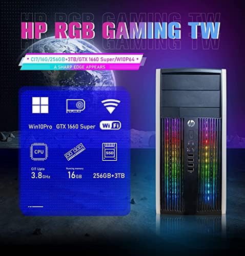 HP Gaming PC Desktop računar - Intel Quad i7 do 3.8 GHz, 16GB memorije, 256G SSD + 3TB, GeForce GTX 1660 Super GDDR6 6G, RGB tastatura & Miš, WiFi & Bluetooth 5.0, Win 10 Pro