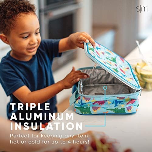 Jednostavna modernu marvel dječja kutija za ručak za Toddler | Izolirana torba za višekratnu upotrebu za djevojčice, dječake | Kontejneri za obrok za školu sa vanjskim i unutrašnjim džepovima | Hadley Collection | Kapetanov štit