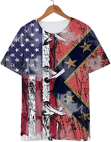 Košulja za muškarce moda nova nacionalna zastava Dan nezavisnosti muške grudi Zipper kratki rukav