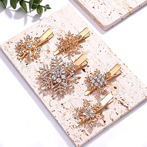 Boderier 10 paket Božić Snowflake hair Clips za žene djevojke zimski odmor pjenušava Rhinestone