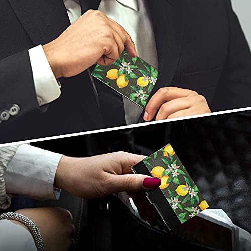 Držač vizitkarte sa limunom za žene i muškarce torbica sa kožnom kretid karticom lična karta Organizator