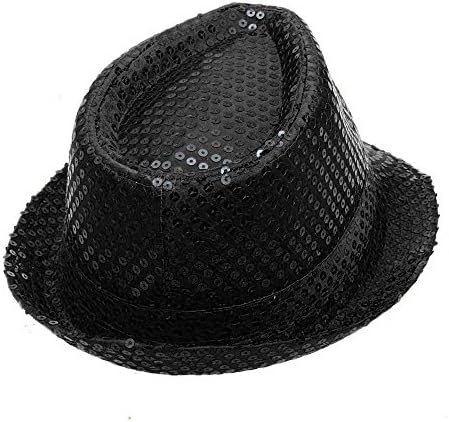 Western Sequin Fedora šešir Bling jednobojni plesni šeširi Retro Disco kapa Unisex sjajni sjajni