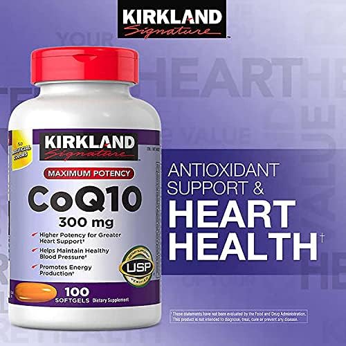 Narbor Kirkland Signature CoQ10 300mg 100 Softgels-Dopuna podrška Heart i antioksidanstvo Zdravlje pomažu podržati zdravo starenje