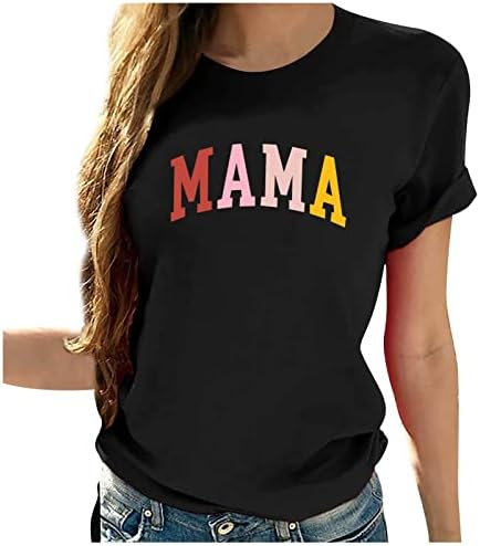 Ženska majka dan T Shirt Mama štampanje Summer Tops pulover kratki rukav T-Shirt Tops Dressy bluze Plus Size