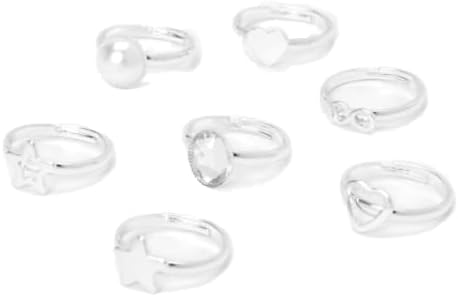 Claire's prstenje za djevojčice-kutija za nakit za djecu 7 Set prstenova, Igrajte nakit za djevojčice, podesivi