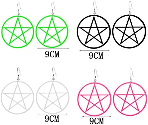 Oversize Hollow Pentagram velike kružne naušnice, preuveličane geometrije akrilne Viseće naušnice za žene djevojke Party pokloni