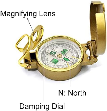 GolandStar 5pcs postavljen preživljavajući kompas metalni džepni kompas na otvorenom za planinarenje kampiranjem lovačkog penjanja, vojnog navigacijskog alata s povećaće