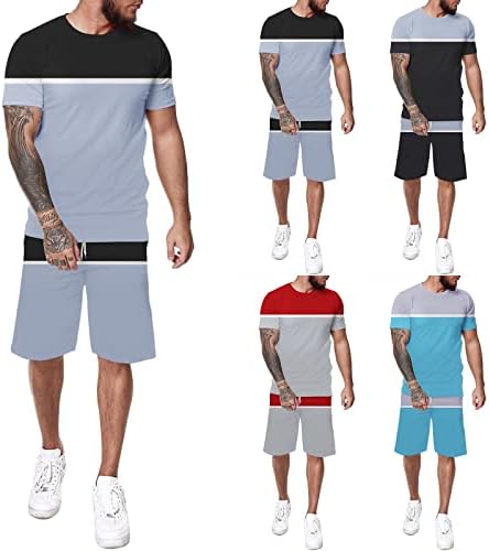 Ljetne velike i visoke košulje za muškarce muške 2 komada atletske sportske setove majica i kratkih