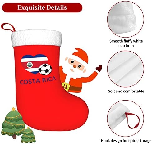 Savedwarf Love Costa Rica Soccer Christma Čarape Xmas Dekoracije stabla Božićne čarape za Xmas Holiday