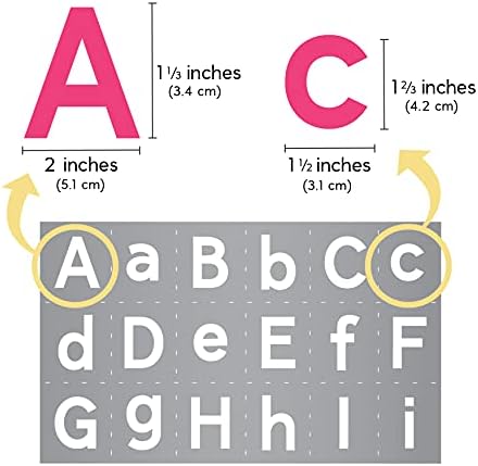 2-inčne karte za obrtna slova - uključuje gornje i male slova slova za slikanje - velike abecede šablone