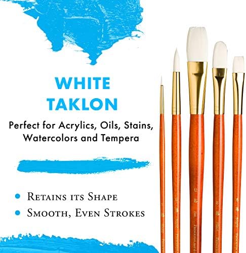 Princeton Real Value, serija 9100, setovi četkica za farbanje za akril, ulje i akvarel slikanje, sin-bijeli taklon