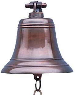 Antikvani bakreni zvono 6 - antikni brod zvono - bakreni zvono - nautički dekor - viseći rustikalni