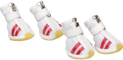 Životni ljubimci 'Zračni mrežice' Fleksibilne lagane sportske modne prozračne kućne cipele za pse tenisice čizme čizme sa gumiziranim hvataljkama, malim, bijelim i crvenim