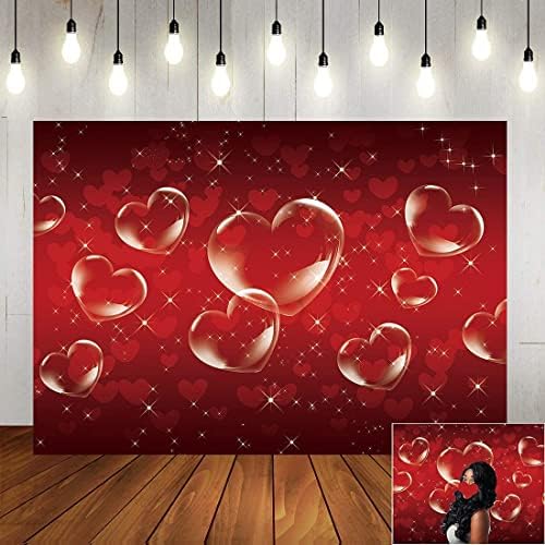 YQ Red Love Heart Glitter Bokeh pozadine ranih 2000-ih fotografija pozadina crveni ukrasi za rođendanske