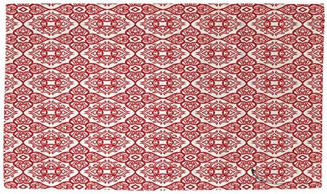 Ručni drvoprerađivači & Tkači Dobby tepih za kupanje, 4 sa 6 stopa, zimski vrt barokni crveno na bijelom