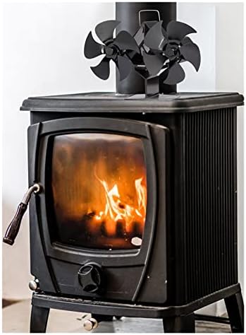 LYNLYN Crni kamin ventilator dvoglavi toplotni pogon peći ventilator Log drveni gorionik tihi Kućni ventilator efikasna distribucija toplote