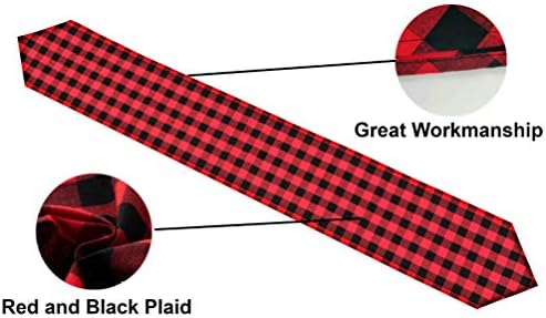 4 Pack Buffalo Provjerite trkače za tablice crveni i crni karirani trkač za božićnu večeru, Lumberjack