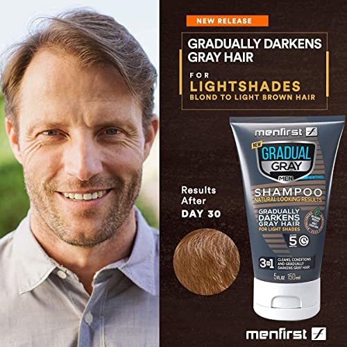 MenFirst postepeni sivi šampon, brada i zamračenje balzam za svjetlosne nijanse, dermatologija testirana vitaminima,