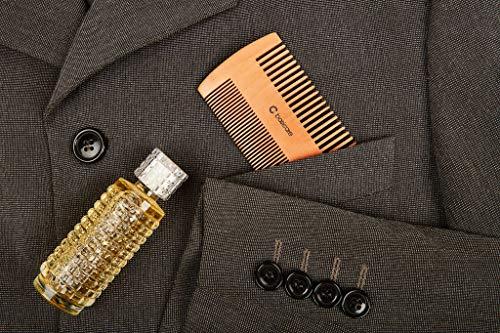 Basicare prirodno drvo džepni češalj-sa torbicom za nošenje-Muška Grooming-za dotjerivanje brkova, brada, kratka ili srednja kosa-Dual Sided-Anti statički & No Snag