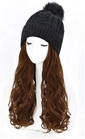 GANFANREN Sintetička frizura sa Fleeces Beanie šešir moderan dodatak za pokrivala za glavu za žene zima održava toplotu