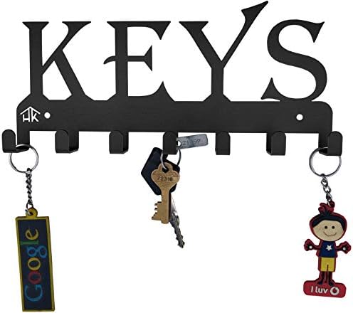 HeavenlyKraft ključevi Crni metalni zidni držač za ključeve držač za ključeve vješalica za ključeve metalni držač za ključeve 25 X 11 X 2,5 cm