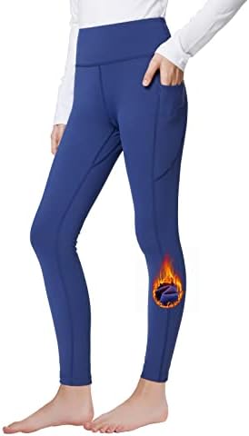 Baleaf Girls 'Fleece obložene gamaše djece tople hlače kompresije mladih Yoga atletski školski hlače sa džepovima