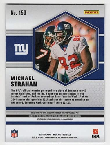 Michael Strahan 2021 Panini Mosaic 150 baza NM + -MT + NFL Fudbal NY Giants
