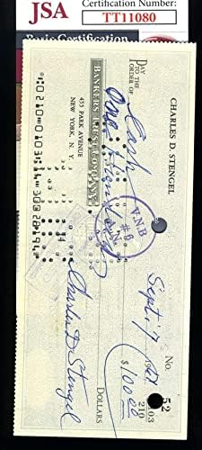 Casey Stengel JSA potpisao autogram za provjeru iz 1961. godine
