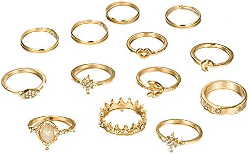 Prsten prsten Zlatni boemski 13-komadni prsten ženski set prstenovi trendi zlatni prsten zvoni
