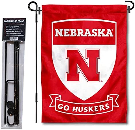 University of Nebraska Go Huskers Shield Garden Zastava i USA zastava zastava Položi