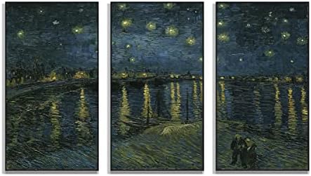 Van Gogh klasična slika ulja na platnu zidna Umjetnost Zvjezdana noć preko Rona mosta plava