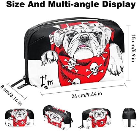 Elektronski Organizator, portret psa sa crvenim priborom mala torba za nošenje putnog kabla, kompaktna torba