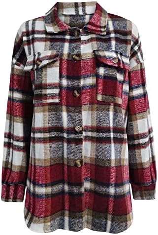 2023 Modni plaćeni majica kaputi za žene plus veličine ugodne dnevne tipke gore jakne bluza vuna mješavina udobna