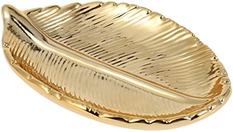 IMIKEYA zlatni list u obliku prstena Držač prstena list Dish tričarija ladica držač ogrlice keramička sitnica