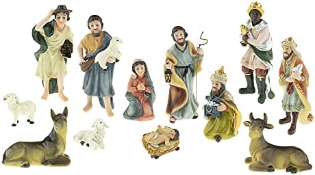 Pametne kreacije 5 inča božićna rođenja figurina scena set od 13, ručno oslikane smole figurice