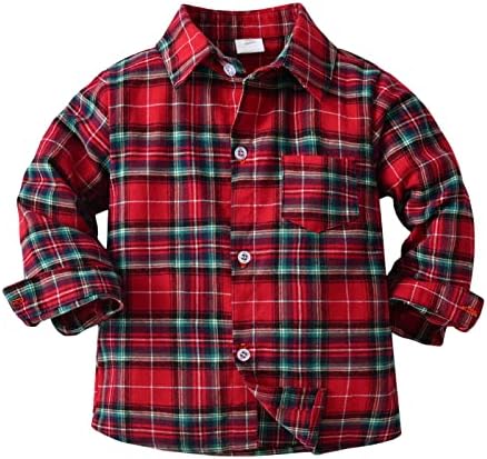 Toddler Boys dugih rukava zimska jesenska košulja na vrhu kaputa za babys odjeću plaćene crvene