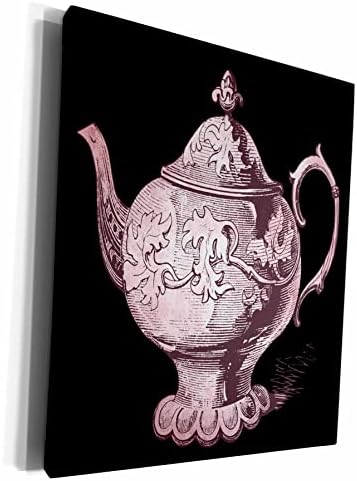3drose Elegantna ružičasta vintage ilustracija čaja - muzejski razred platneni