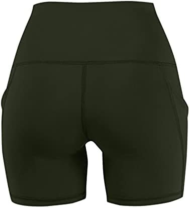 DSODAN plijenske kratke hlače za žene visoke struk joga hlače Ženska temmska kontrola trening trčanje trbuh kratkih hlača s džepovima