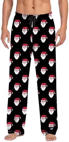 Božićne hlače pidžame elastične strugove reindeer grafički saloni hlače plus veličine crnka sportske sportske salone