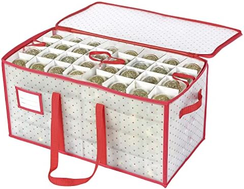 Sattiyrch plastike Božić Ornament Storage Box sa dvostrukim zatvaračem-kutija doprinosi slota za 128 odmor ukrasi