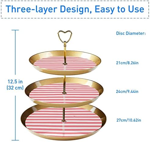 Stalak za torte sa zlatnim ladicom za posluživanje, 3-cijepljena okrugla Cupcake Slastičarnica zaslona,