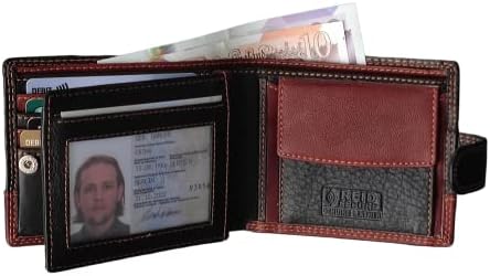 MORUCHA Mens RFID blokira novčanik od prave meke kože sa poklon kutijom M75 crno / braon