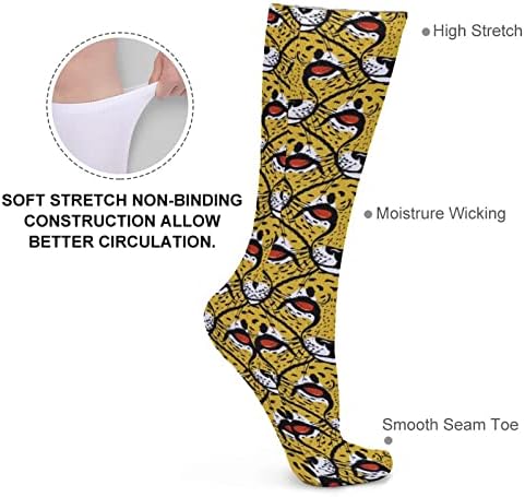 WEEDKEYCAT Cheetah lice debele čarape novost Funny Print grafički Casual toplo sredinom cijev čarape za zimu