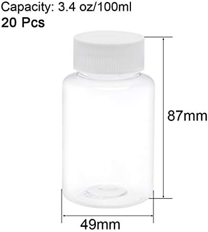Uxcell 3.4 oz/100ml pet Plastic Lab hemijski reagens boca široka usta tečnost/čvrsta posuda za skladištenje čiste boce w Tamper evidentne kape 20kom