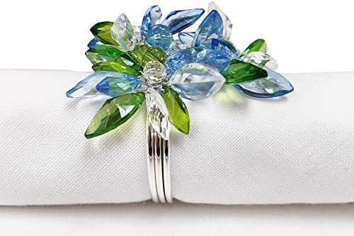 Fannco Styles Jedinstveni više-cvjetni kristalni dizajn Dekorativni prstenovi salveta, set