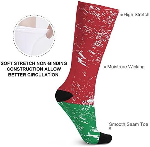 Retro Bjeloruska Zastava štampane u boji čarapa atletske čarape do koljena za žene i muškarce