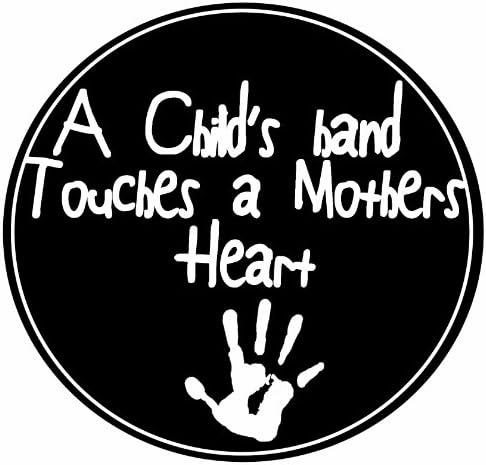 E & amp;S Kućni ljubimci Dječija ruka dodiruje majčino srce Auto Magnet u crno-bijeloj boji sa Childs