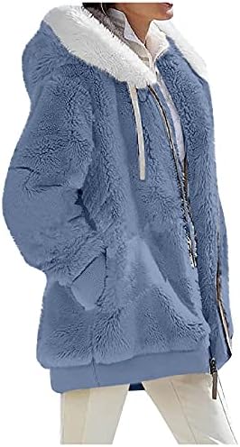 Foviguo Women Winter kaput, Zimski džemperi za žene s kapuljačom s kapuljačom s dugim rukavima klasični mekani