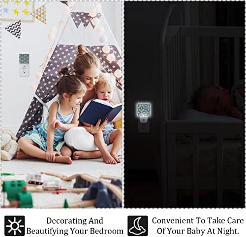 Rodailycay noćna lampa sa senzorom svetlosti, 2 pakovanja noćna svetla se priključuju na zid, topla bela LED noćna svetla za dečiju sobu, spavaću sobu, kupatilo, hodnik, dečiju spavaću sobu, stepenice